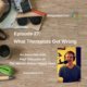 Photo ID: a wooden tabletop with a map, sunglasses, a camera, a thermos, some paracord, and a leather and canvas bag and a picture of Paul Gilmartin to one side with text overlay "Episode 27: What Therapists Get Wrong, An Interview with Paul Gilmartin of The Mental Illness Happy Hour"