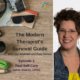 Photo ID: a wooden tabletop with a map, sunglasses, a camera, a thermos, some paracord, and a leather and canvas bag with a picture of Jamie Stacks and text overlay "Episode 3: Real Self Care Jamie Stacks LPCC, The Modern Therapist's Survival Guide"
