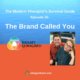 Photo ID: An orange band across the bottom below blue ocean with the Therapy Reimagined logo to one side and a photo if Curt Widhalm and Katie Vernoy to the other side with text overlay "Episode 50: The Brand Called You"