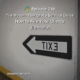An Exit arrow sign on a wall with text overlay "Episode 216: How to Fire Your Clients (Ethically)"