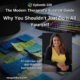 Photo ID: A page covered with written on post-it notes and markers above it with a photo of Bibi Goldstein to one side and text overlay "Episode 228: Why You Shouldn’t Just Do it All Yourself, An Interview with Bibi Goldstein, buyingtimellc.com"