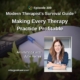 Photo ID: A calculator, pen and paper laying on grass with text overlay "Episode 309: Making Every Therapy Practice Profitable: An interview with Julie Herres"