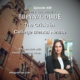 Image: "The Crisis in College Mental Health – An interview with Pardis Mahdavi, Ph.D." The background shows a tall brick college building under a cloudy sky. A photo of Dr. Pardis Mahdavi is inset in the lower right corner. The Modern Therapist’s Survival Guide logo and episode number 439 are included.