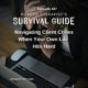 Image: A distressed woman sits with her head in her hand beside an open laptop on a dark surface. Overlaid text reads: "Episode 447 - Modern Therapist’s Survival Guide - Navigating Client Crises When Your Own Life Hits Hard." Website: mtsgpodcast.com.