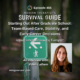 Image: Podcast graphic for Episode 455 of Modern Therapist’s Survival Guide. Text highlights starting a therapy career after graduate school, including team-based care, stability, and early career decisions. Background shows a trail sign and includes a portrait of guest Eden Lathem. Website listed as mtsgpodcast.com.