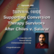 Image: Podcast artwork for Modern Therapist’s Survival Guide Episode 480, “Supporting Conversion Therapy Survivors After Chiles v. Salazar.” The graphic features a rainbow flag background and a headshot of Samuel Nieves, who joins Curt and Katie to discuss supporting survivors and the impact of the Supreme Court ruling.