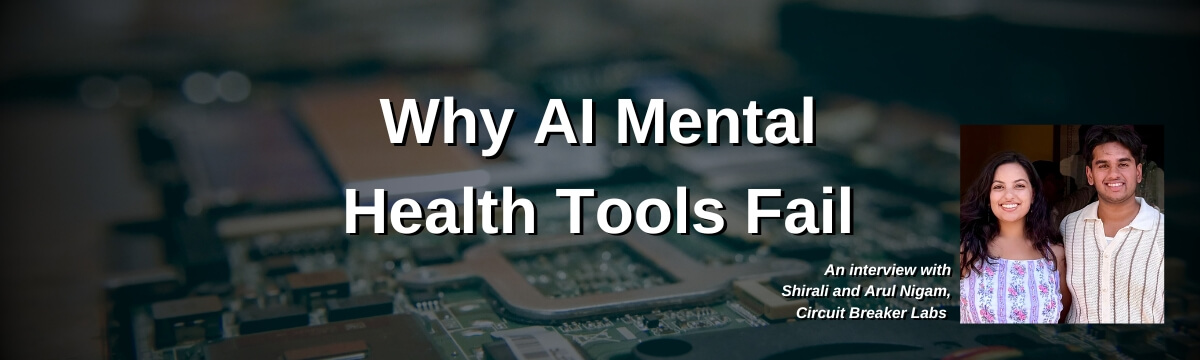 Banner Image: Episode artwork for Modern Therapist’s Survival Guide, Episode 482 titled “Why AI Mental Health Tools Fail When It Matters Most.” The graphic shows a close-up of computer hardware with two guest speakers featured to the right side.