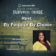 Image: Episode 489 artwork for Modern Therapist’s Survival Guide titled “Rest, By Force or By Choice,” featuring a quiet park bench surrounded by greenery and a photo of guest Cecily Moore, PhD.