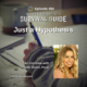 Image: Episode 494 artwork for Just a Hypothesis. The graphic shows a person writing with a blue pen at a desk, alongside a photo of guest Dr. Nikki Rubin. Modern Therapist’s Survival Guide branding appears at the top.